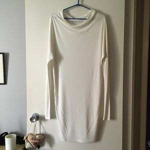 LAUREN BAGLIORE NYC White Jersey Drapey Dress XS